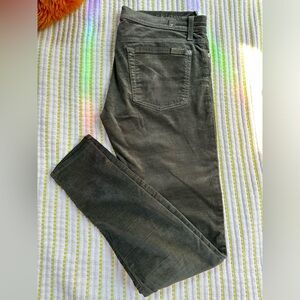 7 for all Mankind “the skinny” dark green velour 29